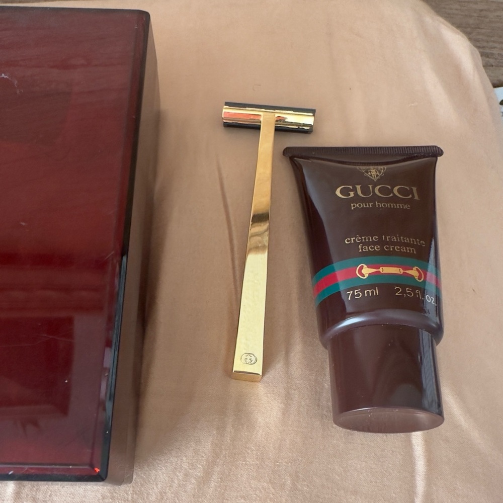 Gucci Pour Homme Face Cream with Gold Razor
